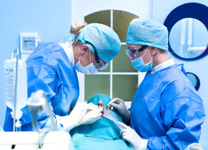 Two female dentists performing a procedure